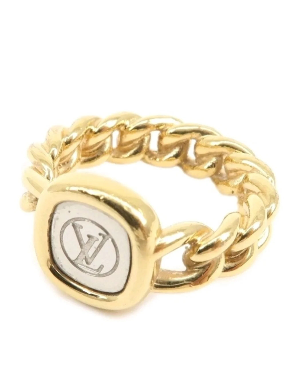 Louis Vuitton Gold Chain Signet Ring
